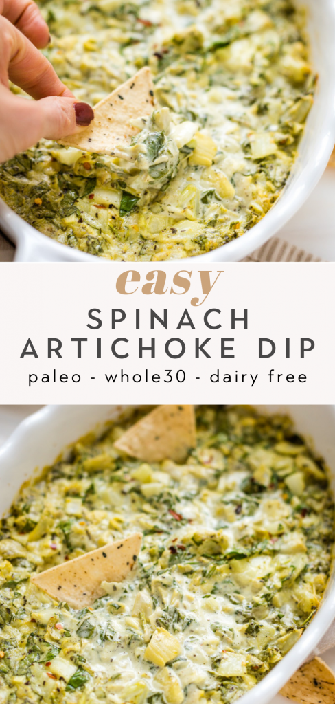 easy dairy free spinach artichoke dip