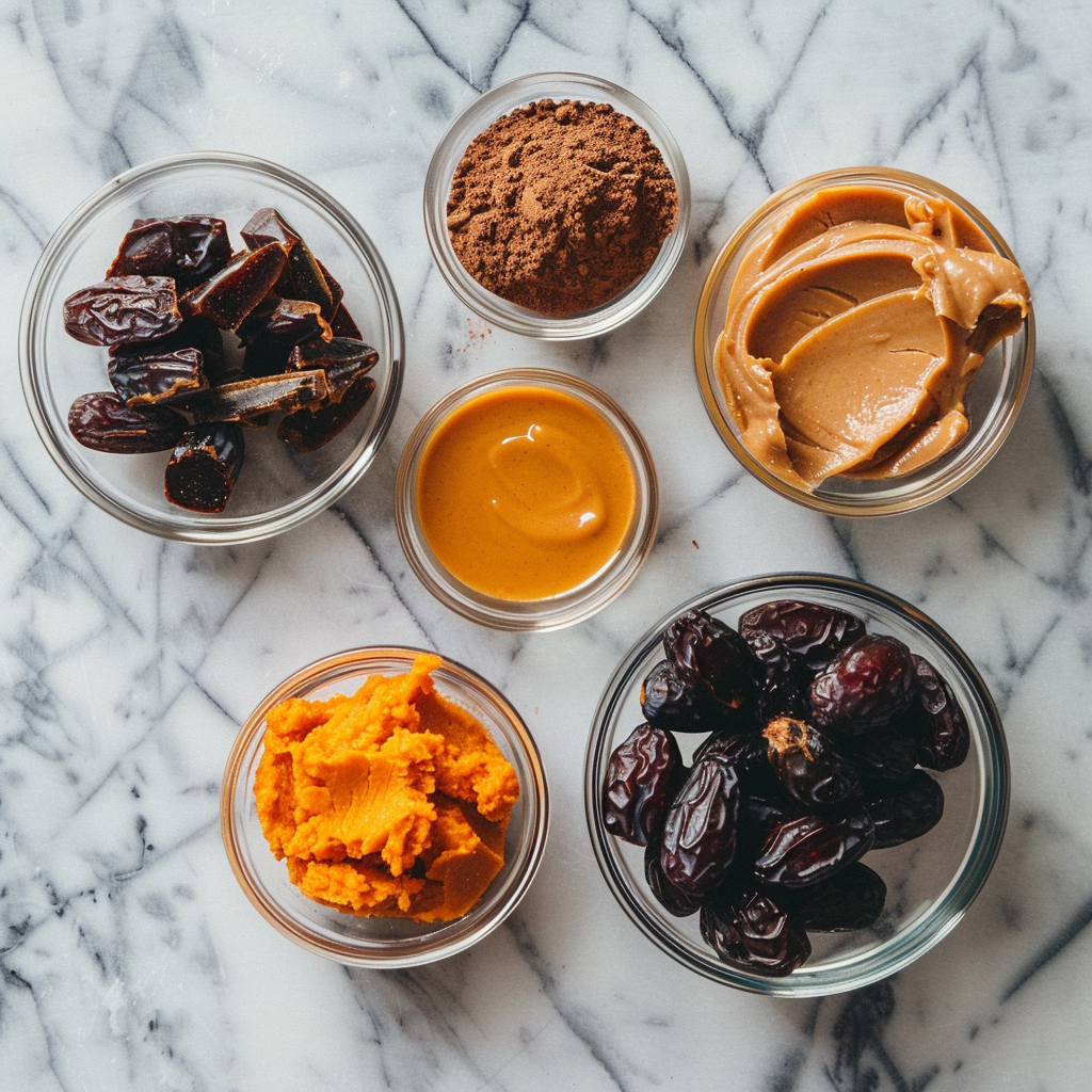 Ingredients for vegan 4 ingredient pumpkin brownies