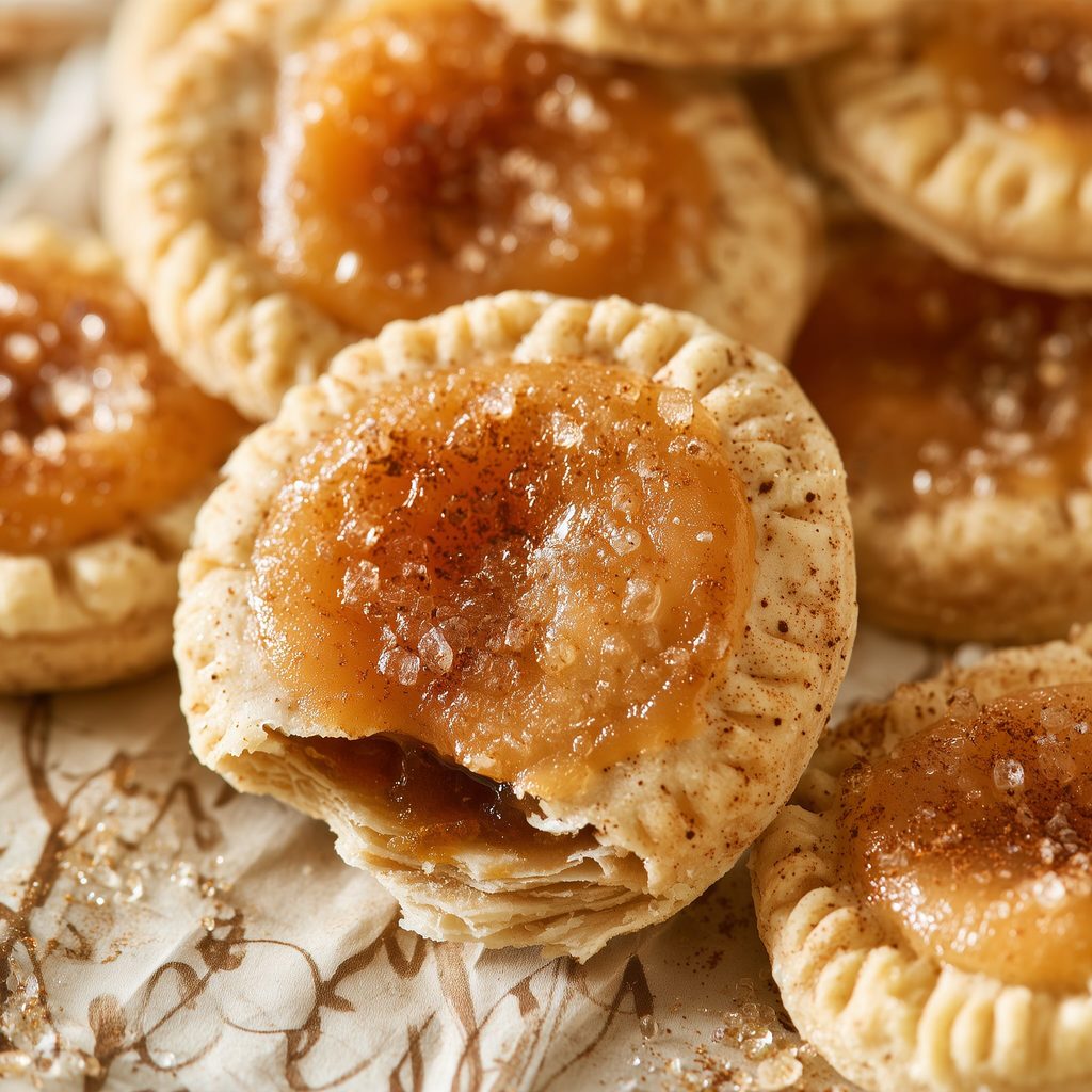 Round pumpkin pop tarts with orange spiced glaze, one broken open to show the pumpkin filling